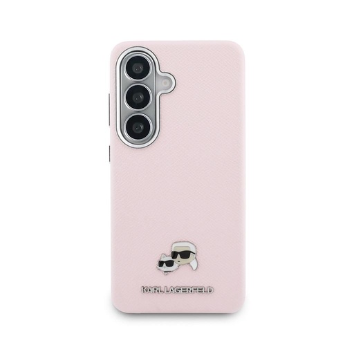 Karl Lagerfeld Grained PU Leather K&CH Heads Magnetic pouzdro Samsung Galaxy S26 (Růžová) - KLHMS26S6PFKCLP
