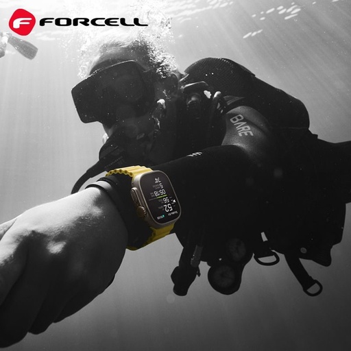 Forcell F-Design FA12 silikonový řemínek Apple Watch 42 / 44 / 45 / 49 mm (Žlutá)