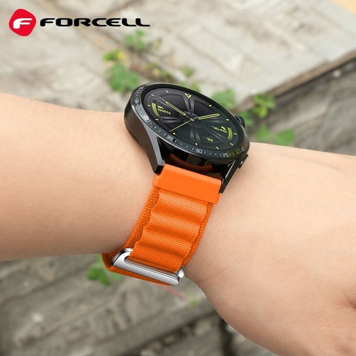 Forcell F-Design FS05 polyester vláknitý řemínek Samsung Galaxy Watch 22 mm (Oranžová)
