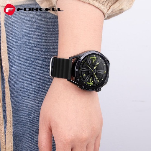Forcell F-Design FS01 silikonový řemínek Samsung Galaxy Watch 22 mm (Černá)