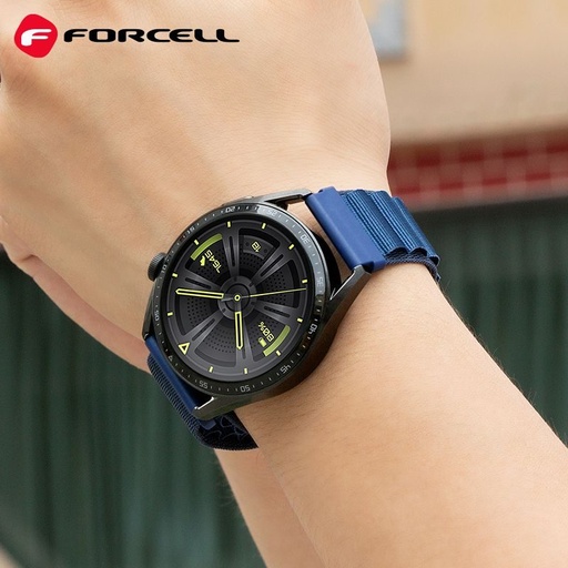 Forcell F-Design FS05 polyester vláknitý řemínek Samsung Galaxy Watch 20 mm (Námořnická modrá)