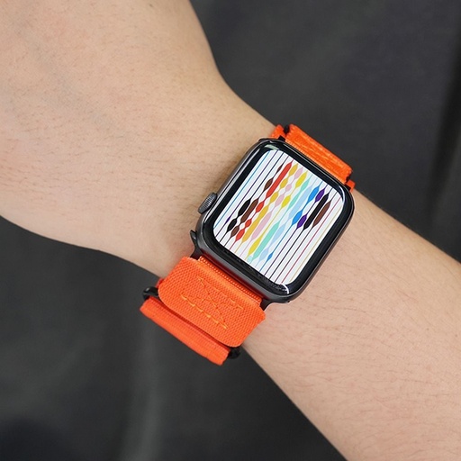Forcell F-Design FA05 nylon na suchý zip řemínek Apple Watch 38 / 40 / 41 mm (Oranžová)