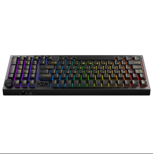 AVAX GM03 PRO 98% Gasket RGB Tri-mode mechanický klávesnice (Černá) - Gateron hnědá spínač, maďarský rozložení