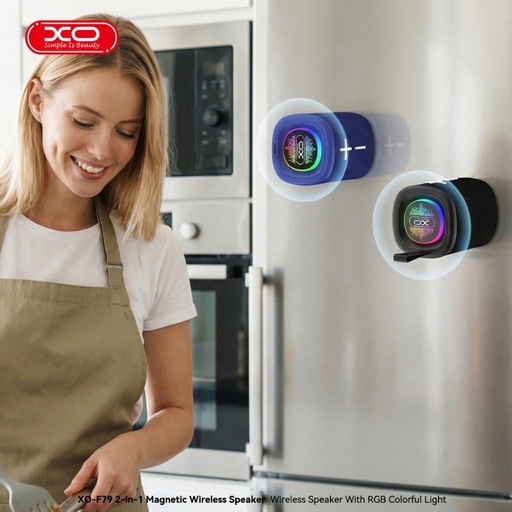 XO F79 magnetický RGB přenosný Bluetooth reproduktor (Černá)