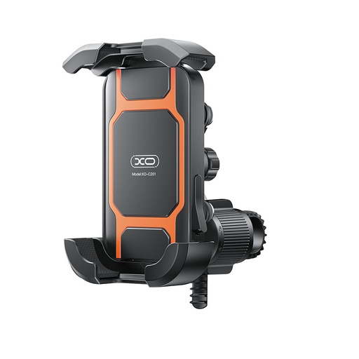 XO C201 úplně uzavřený cyklistický/motocyklový telefon držák (Černá/Oranžová)