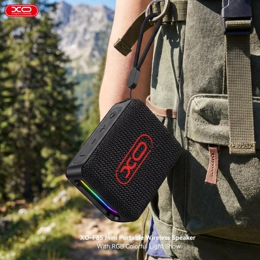 XO F85 Boombox RGB přenosný Bluetooth reproduktor USB/TF s čtečkou karet (Černá)