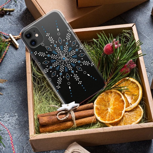 Apple iPhone 12 / iPhone 12 Pro Winter silikonový zadní kryt (Snowflake (Průhledný))