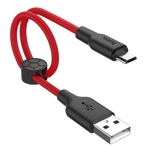 Hoco X21 Plus microUSB kabel, 3A, 0.25M, černá - červená