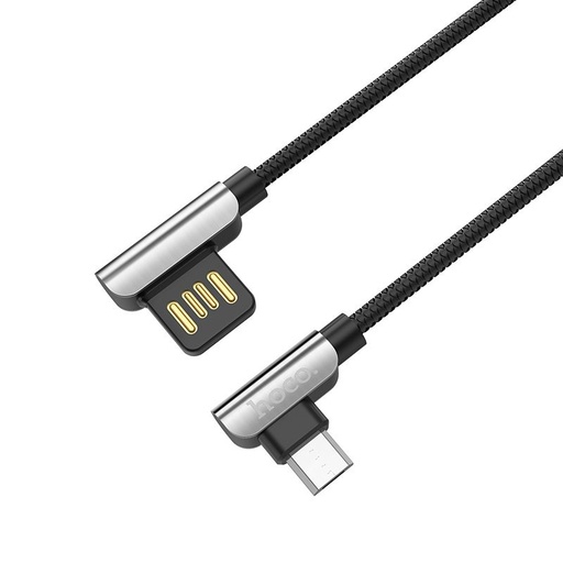 Hoco U42 ocel TPE microUSB kabel (L ve tvaru), černá