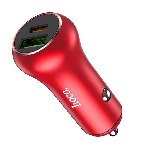 Hoco Z38 autní rychlonabíječka (PD + QC nabíjení), QC 3.0, 38W, červená