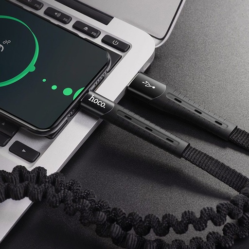 Hoco U78 type-C kabel, 2,4A, látka, 1,2m, červená