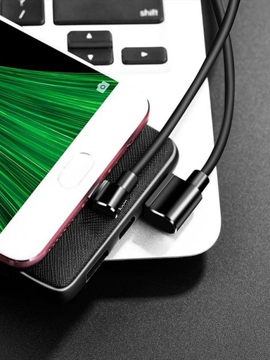 Hoco U37 1.2M L ve tvaru microUSB kabel (L ve tvaru), černá