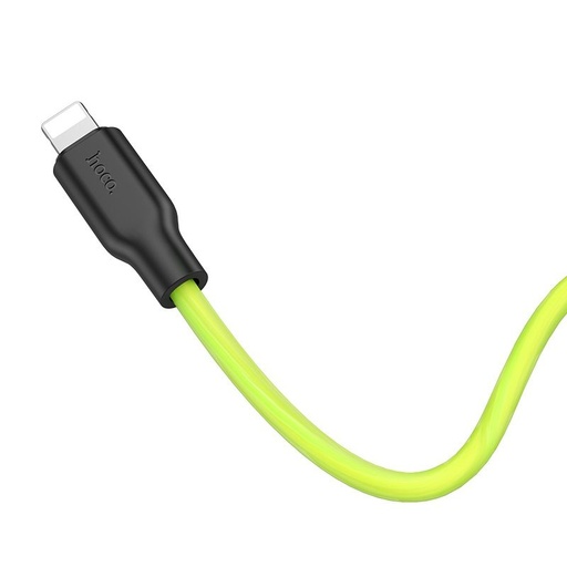 Hoco X21 Plus lightning kabel, fluorescenční, 1M, 2.4A, silikonový, zelená