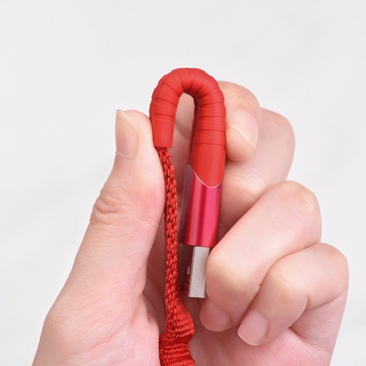 Hoco U78 lightning kabel, 0.8-1.2M, 2.4A, látka, červená