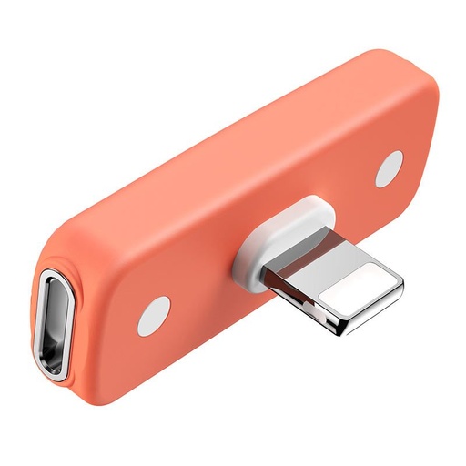 Hoco LS29 lightning rozbočovač (lightning audio+lightning nabíječka port), 2A, oranžová