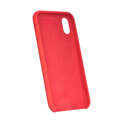 Apple iPhone XS Max silicone zadní kryt logo s výřezem (Červená)