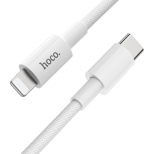 Hoco X56 lightning kabel (PD rychlonabíječka), 3A, látka, bílá