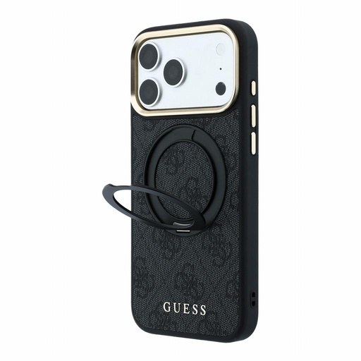 Apple iPhone 18 Pro Max Guess 4G Ring Stand MagSafe ochranné pouzdro (Černá) (GUHMP18X6PS4RSCLK)