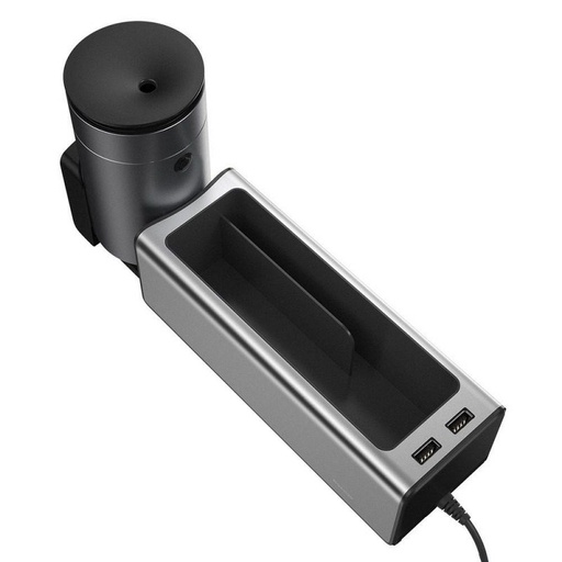 Baseus CRCWH-A0S , autní loketní opěrka úložiště s držákem na pití 2xUSB s konektorem stříbrná, 2A, stříbrná