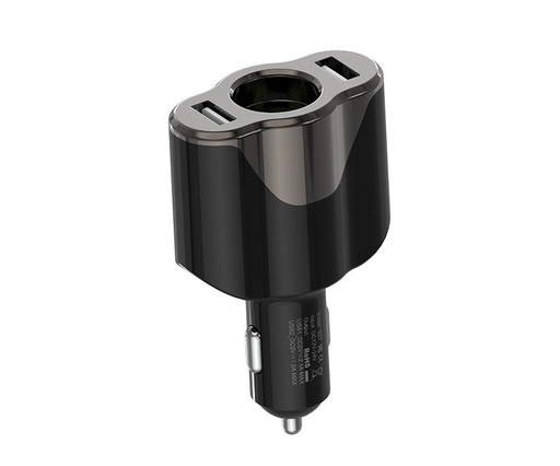 Borofone BZ7 autní nabíječka (2xUSB port), zapalovač v autě aljzat, 5V 2,1A, černá
