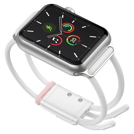 Apple Watch 6 44mm Baseus sportovní řemínek, bílá - růžová - LBAPWA4-B24