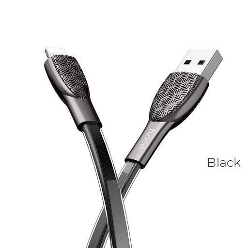 Hoco U52 1.2M zinek slitina PVC lightning kabel, černá