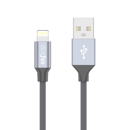 Dotfes A01F MFI s licencí lightning kabel, šedá