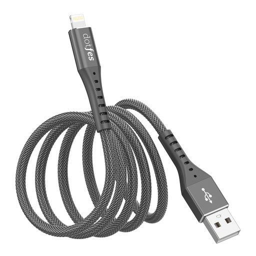 Dotfes A08 tvrzený lightning kabel, černá