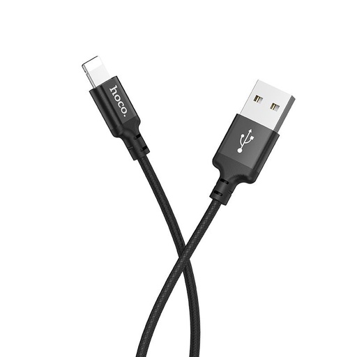 Hoco X14 lightning kabel, látka, 2.4A, černá