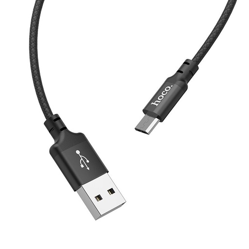 Hoco X14 microUSB kabel, látka, max. 2.0A, 1m, Černá