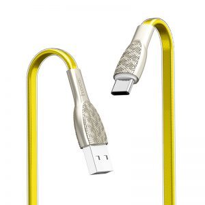 Hoco U52 type-C kábel, cink ötvözet, PVC, 1,2m, 2,4A, arany