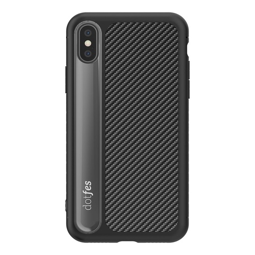 Apple iPhone X/ XS Dotfes luxurious prémiový zadní kryt, (Černá)
