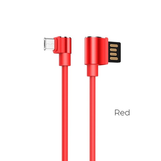 Hoco U37 1.2M L ve tvaru microUSB kabel (L ve tvaru), červená