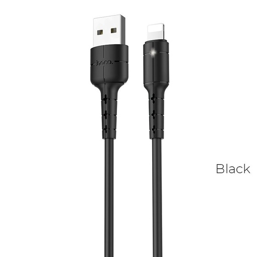 Hoco X30 lightning kabel, LED indikátor stavu, 2A, 1,2m, černá