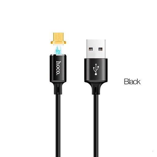 Hoco U28 1M magnetický microUSB kabel (magnetický konec nabíječky), černá