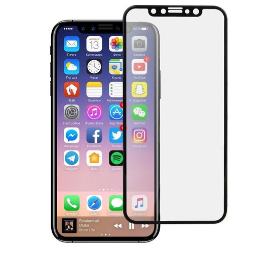 Apple iPhone X/XS/11 Pro 5D tvrzené sklo celý na displej, průhledný (černá rámeček)