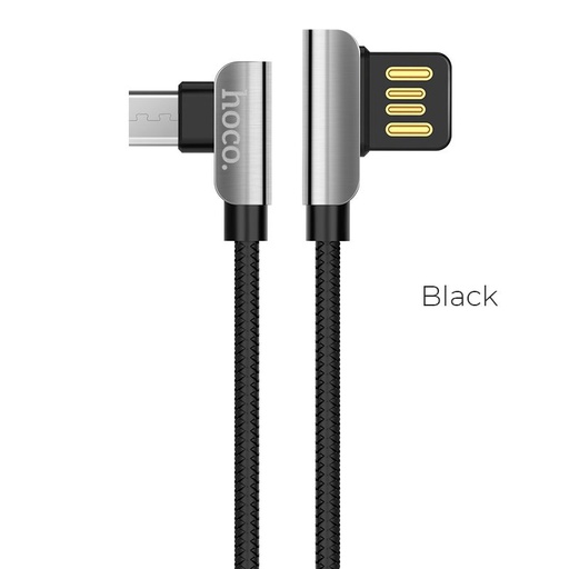 Hoco U42 ocel TPE microUSB kabel (L ve tvaru), černá