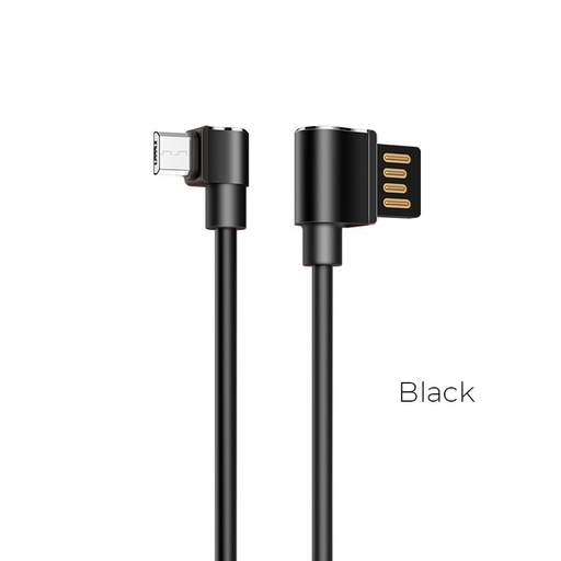 Hoco U37 1.2M L ve tvaru microUSB kabel (L ve tvaru), černá