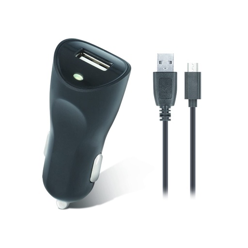 Setty autní nabíječka (microUSB kabel), 2 USB port, 2A, černá