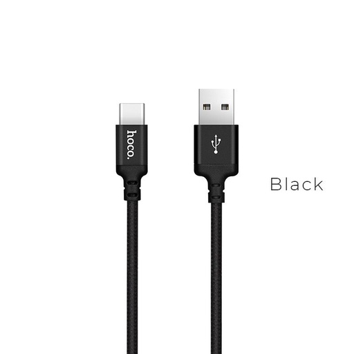 Hoco X14 type-C kabel, látka, 2,4A, 1m, černá