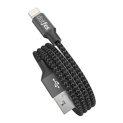 Dotfes A06 látka lightning kabel, černá