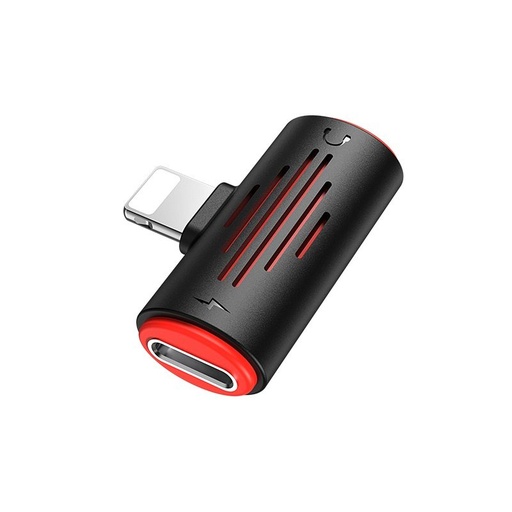 Borofone BV6 lightning rozbočovač (lightning audio+lightning nabíječka port), černá