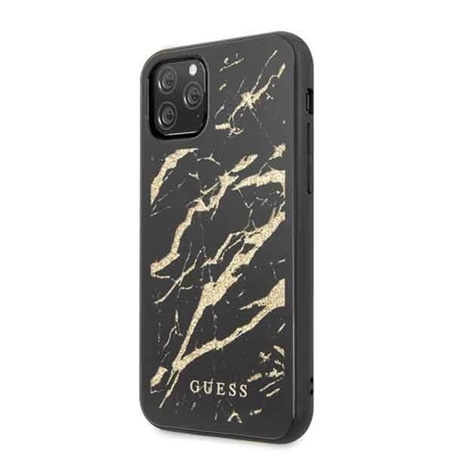 Apple iPhone 11 Pro Guess Zlatá Glitter Marble pouzdro (Černá) - GUHCN58MGGBK