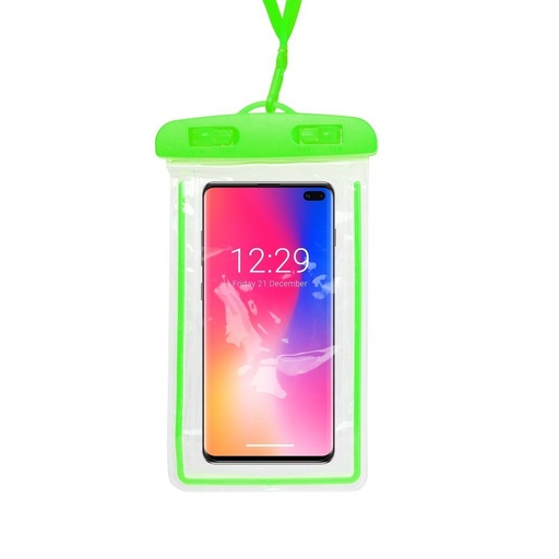 Univerzální velikost 70x160mm FLUO plast se zámkem vodotěsný pouzdro (Zelená)