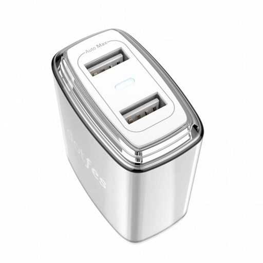 Dotfes C01 síťový nabíječka (2 USB port), 5V 3,4A, stříbrná