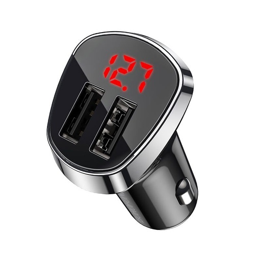 Borofone BZ15 autní nabíječka (2xUSB port), LED indikátor stavu, 5V 2,4A, černá