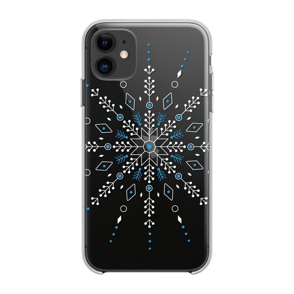 Apple iPhone 11 Winter szilikon hátlap tok (Snowflake (Átlátszó))