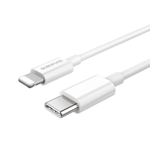 Borofone BX36 lightning kabel (PD rychlonabíječka), 3A, 18W, 1m, bílá