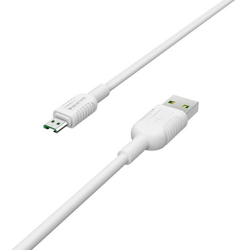 Borofone BX33 microUSB kabel (rychlonabíječka), 4A, 1,2m, bílá