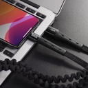 Hoco U78 microUSB kábel, 2,4A, szövet, 1,2m, fekete